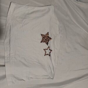White tube top with Leopard Star Accents